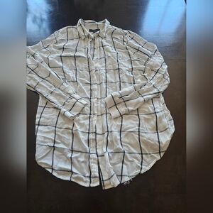 Banana Republic Black and White Plaid Shirt